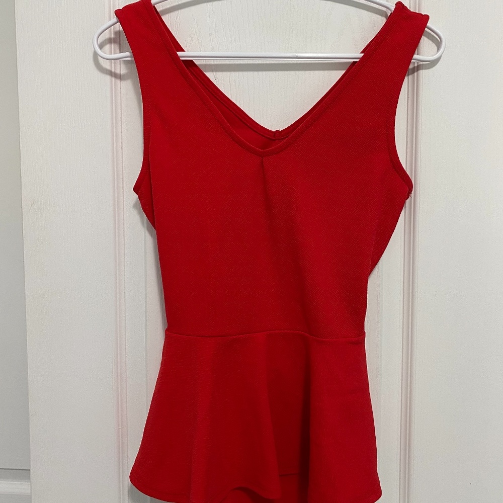 Red tank top with open back